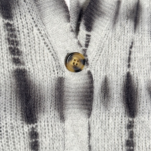 Sundry Boxy Cashmere Cardigan Merino Wool Sweater Charcoal Gray Tie Dye SZ Small - Picture 9 of 16